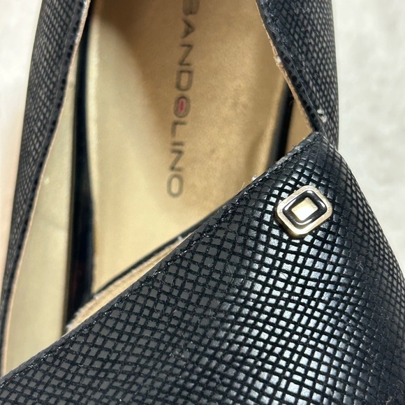 Bandolino Classic Black Glossy and Textured Wedge Heel Pumps - Picture 9 of 10